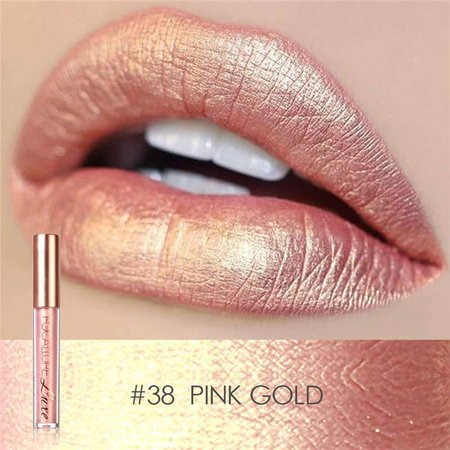 Focallure™ Metallic Waterproof Lip Gloss Liquid Lipstick - #38