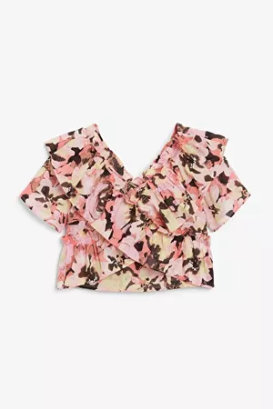 Ruffle blouse - Floral - Shirts & Blouses - Monki WW