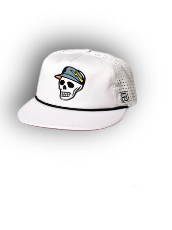 white skull caddie cap hats