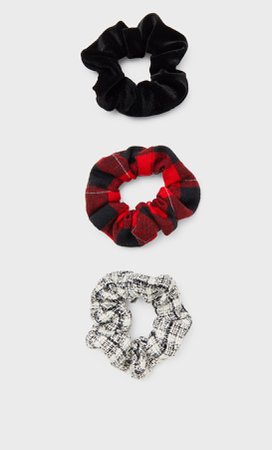 Set of 3 checked scrunchies - Women's Just in | Stradivarius United States