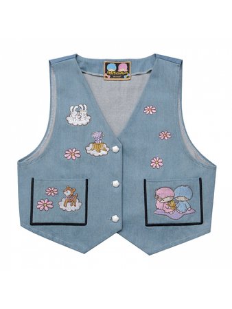 Sanrio Authorized Little Twin Stars Vintgae Denim Vest / Shorts by Dear Chestunt