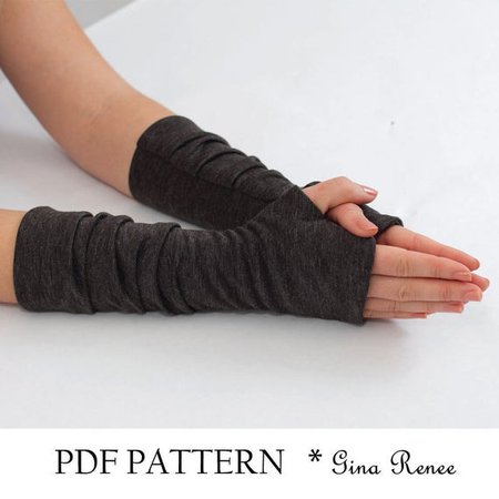 Fingerless Gloves Pattern with Pleats. PDF Glove Sewing | Etsy