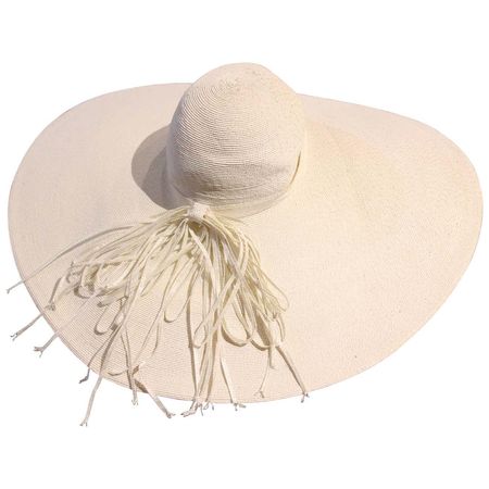 1940s Huge Custom-Made White Milanese Straw Hat w Straw Braid Bow at 1stDibs | huge straw hat, straw braid for sale