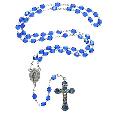 Blue Stained Glass Rosary | The Catholic Company®