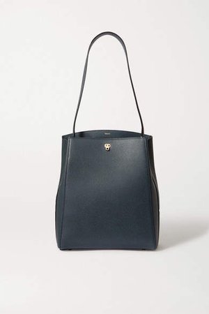 Brera Textured-leather Shoulder Bag - Navy