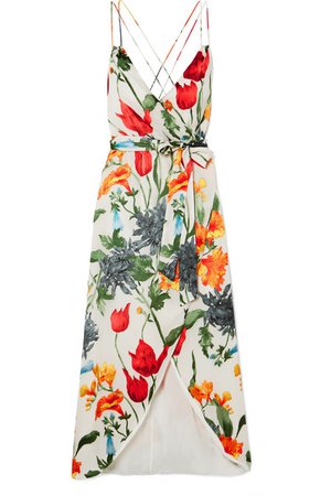 ALICE + OLIVIA Susana wrap-effect floral-print devoré-chiffon midi dress