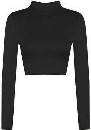Womens Turtleneck Crop Long Sleeve Plain Basic Solid Top Thin Fabric Black at Amazon Women’s Clothing store