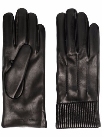 Salvatore Ferragamo ribbed-cuff Leather Gloves