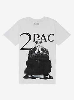 Tupac Sitting Black & White Photo Girls T-Shirt