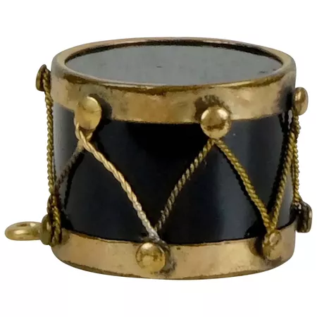 Antique Gold Onyx Drum Pendant