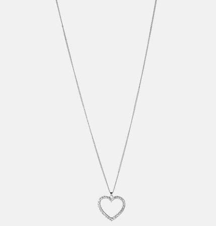 Rhinestone Heart Pendant-Plus Size Necklace-Avenue