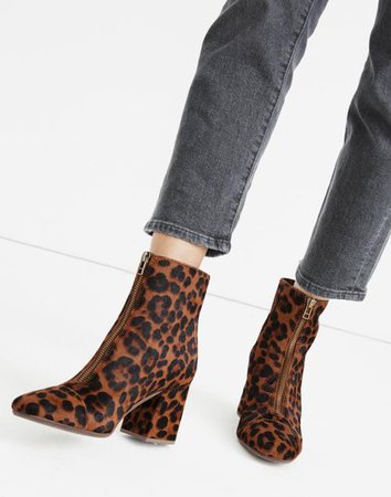 The Amalia Zip Boot in Leopard Calf Hair
