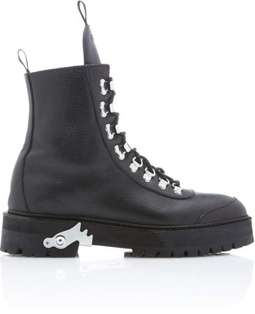 Off White C/O Virgil Abloh Textured-Leather Ankle Boots