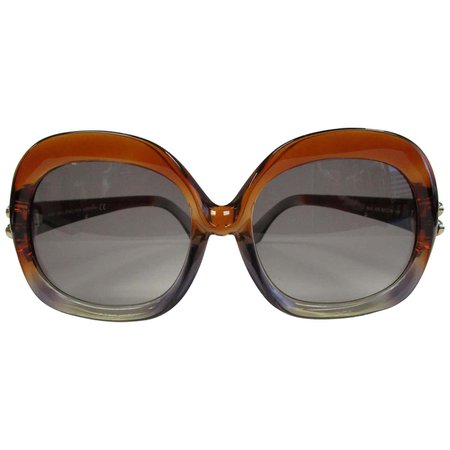 Contemporary Brown and Grey Over-sized Balenciaga Sunglasses For Sale at 1stDibs