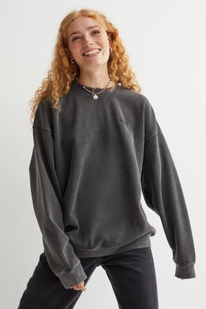 Oversized sweatshirt - Black/Washed out - Ladies | H&M GB