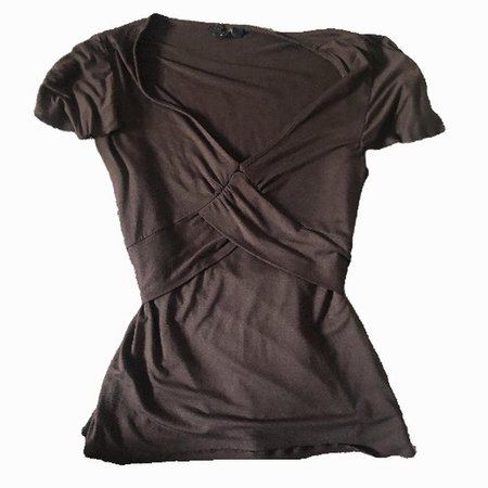 brown fairycore wrap chest top