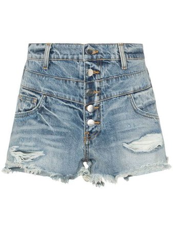 Amiri high-waisted distressed denim shorts $576 - Buy Online - Mobile Friendly, Fast Delivery, Price