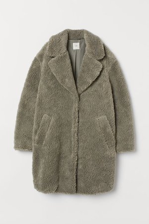 Pile Coat - Gray-green - Ladies | H&M US