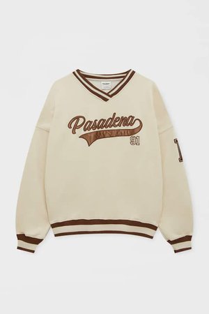V-neck Pasadena varsity sweatshirt - PULL&BEAR