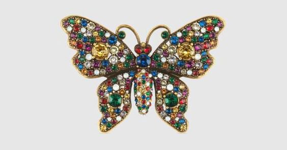 Gucci Crystal studded butterfly brooch