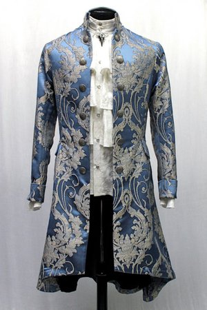 ‘ORDER OF THE DRAGON COAT – ICE BLUE BROCADE – Shrine of Hollywood