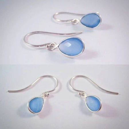 blue chalcedony earrings, www.alustrousjewellery.etsy.com