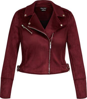 City Chic Faux Suede Moto Jacket | Nordstrom