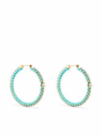 Maje crystal-embellished hoop earrings - FARFETCH