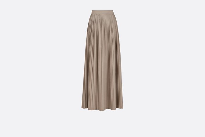 Long Pleated Skirt Beige Technical Taffeta | DIOR