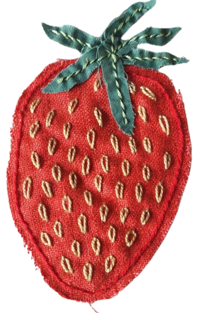 Straberry embroidery—appliqué