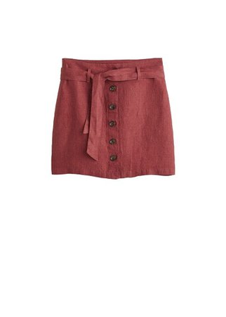 MANGO Linen mini skirt
