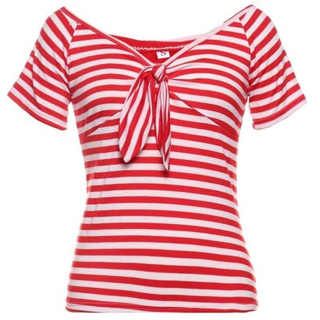 Nicerin-Best goods free shipping Woman Sexy 1940s 50s Vintage Pinup Cap Sleeve Striped Sailor Tops - Nicerin-Best goods free shipping