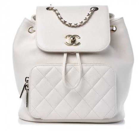 Chanel White Backpack Caviar