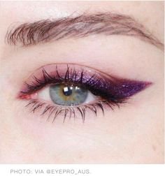 purple sparkley eyeliner look