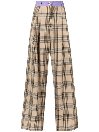 Shop multicolour Natasha Zinko contrast panel trousers with Express Delivery - Farfetch