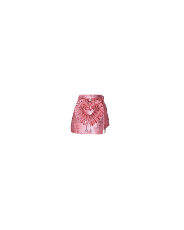ManMadeSkins | pink valentine - heart ruffle chained wrapped skirt (dei5 edit)