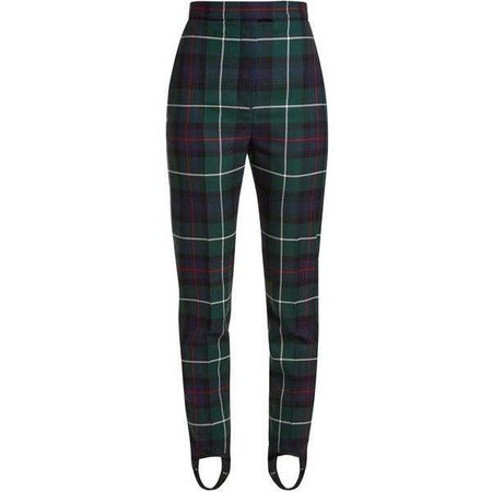 Burberry Slim-leg tartan wool-twill trousers ($790)