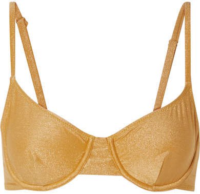 The Eva Metallic Underwired Bikini Top - Gold