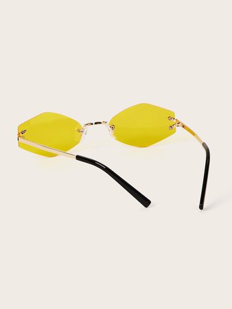 Rimless Irregular Lens Sunglasses | ROMWE