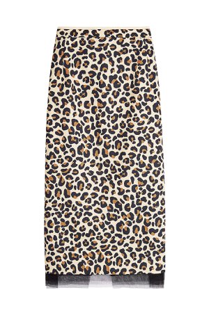 Printed Cotton Pencil Skirt with Tulle Gr. IT 42