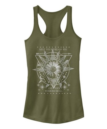 Chin Up Apparel Military Green Daisy Box Racerback Tank - Women | Best Price and Reviews | Zulily