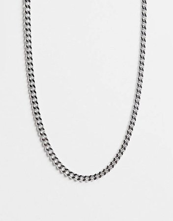 ASOS DESIGN stainless steel short slim 4mm neckchain in silver tone | ASOS
