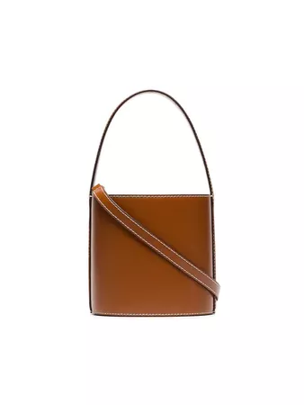 Staud Brown Bisset Leather Bucket Bag - Farfetch