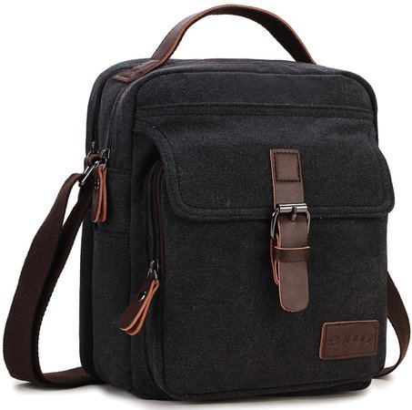 Messenger Bag, Ravuo Lightweight Vintage Canvas Small Crossbody Bag for Men Shoulder Bag Black: Amazon.ca: Luggage & Bags