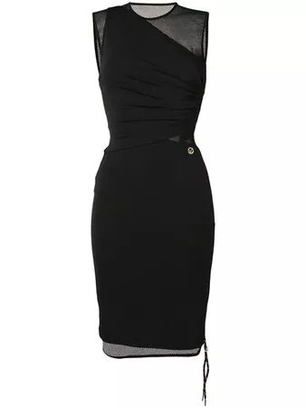 Versace Jeans Contrast Panel Ruched Dress