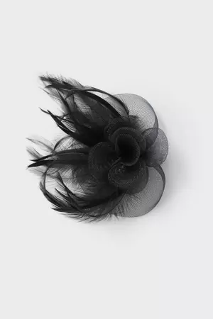 Black Mesh Feather Fascinator | Wallis EU
