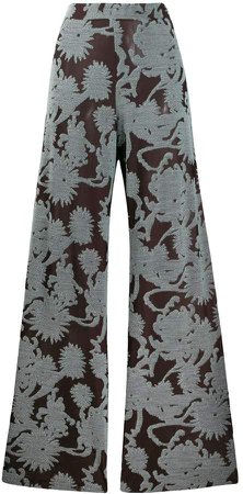 floral wide-leg trousers