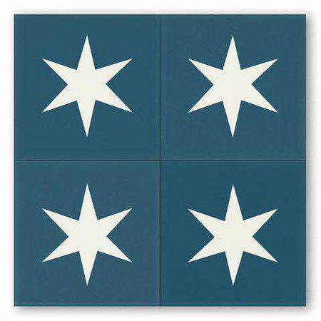 encaustic cement tile | star pattern 8"x8" sample