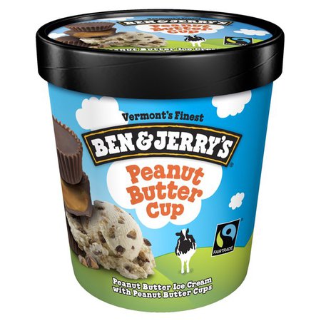 Ben & Jerry's Peanut Butter Cup Ice Cream Non-GMO 16 oz - Walmart.com