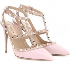 light pink studded heels